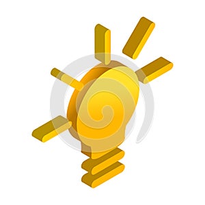 Illustration yellow isometric light bulb